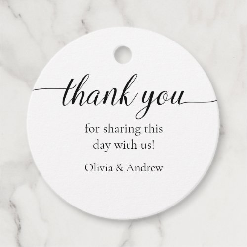 Simple Black White Thank You Favor Tags