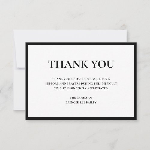 Simple Black White Traditional Sympathy Funeral