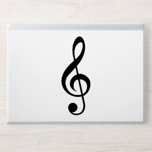 Simple Black & White Treble Clef DJ HP Laptop Skin