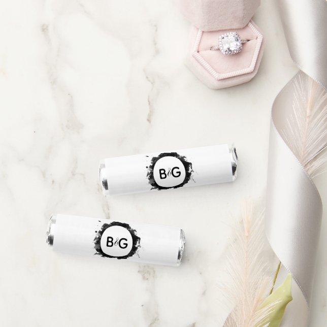Simple Black White Wedding Breath Savers® Mints (Wedding)