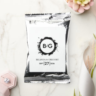 Simple Black White Wedding Coffee Drink Mix