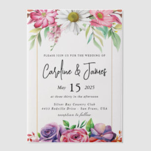 Simple Black & White wedding Overlay Vellum Invit Invitations