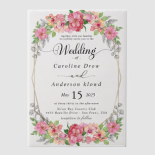 Simple Black & White wedding Overlay Vellum Invitations