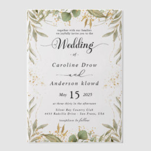 Simple Black & White wedding Overlay Vellum Invitations