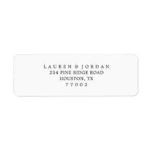 Simple Black & White Wedding Return Address Labels