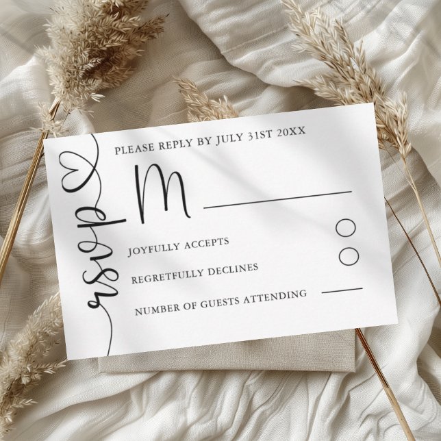 Simple Black & White Wedding RSVP (Creator Uploaded)
