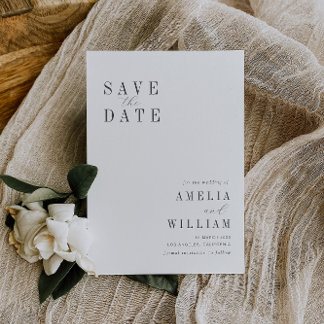 simple black & white wedding save the date