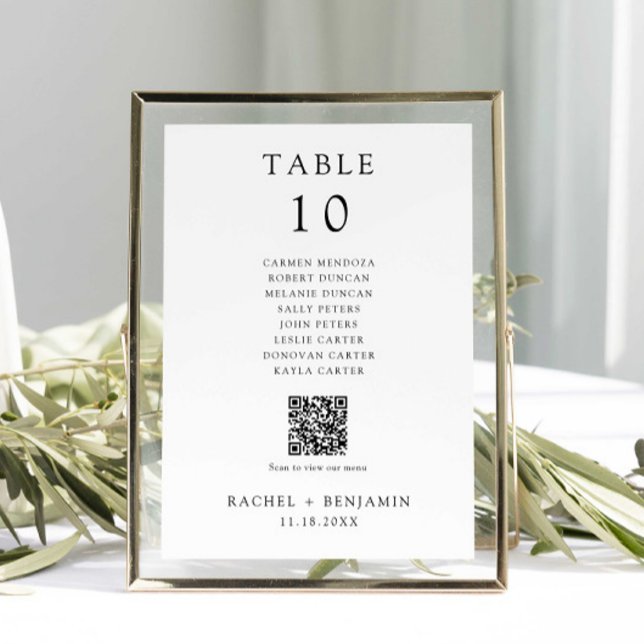 Simple Black White Wedding Seating Chart QR Code (Creator Uploaded)