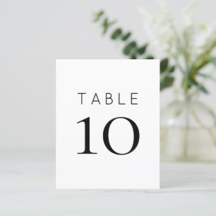 Simple Black White Wedding Table Number