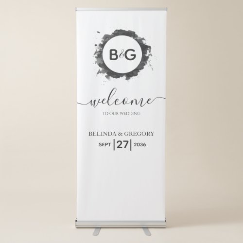 Simple Black White Wedding Welcome Sign