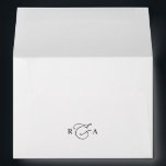 Simple Black & White with Return Address Monogram Envelope<br><div class="desc">Designed to coordinate with our Romantic Script wedding collection,  this customizable matching Invitation envelope features a white envelope with black text with an elegant monogram. To make advanced changes,  please select "Click to customize further" option under Personalize this template.</div>