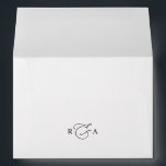 Simple Black & White with Return Address Monogram Envelope<br><div class="desc">Designed to coordinate with our Romantic Script wedding collection,  this customizable matching Invitation envelope features a white envelope with black text with an elegant monogram. To make advanced changes,  please select "Click to customize further" option under Personalize this template.</div>