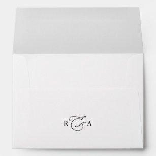 Simple Black & White with Return Address Monogram Envelope