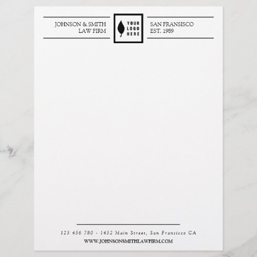 Simple Black White Your Logo Letterhead