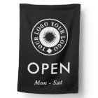 Simple Black White Your Logo Open Business