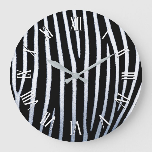 Simple Black & White Zebra Pattern | Wall Clock (Front)