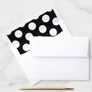 Simple Black with Big White Dots Envelope Liner