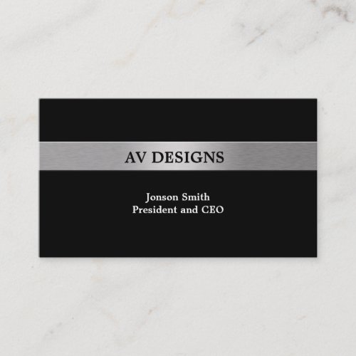 Simple Black with Siver Business Card