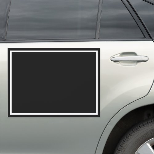 Simple Black with White Border Car Magnet