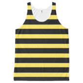 Simple Black/Yellow Bee-Inspired Stripes All-Over-Print Tank Top (Front)