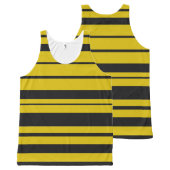 Simple Black, Yellow Bee-Like Stripes Tank Top (Front and Back)