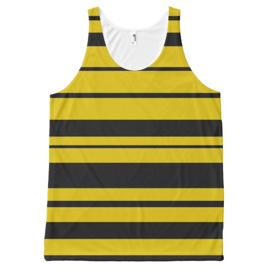 Simple Black, Yellow Bee-Like Stripes Tank Top (Front)