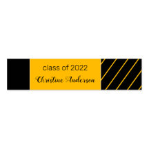 Simple Black Yellow Graduation Minimalist Chic