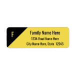 [ Thumbnail: Simple Black & Yellow Return Address Label ]
