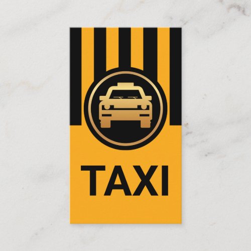 Simple Black Yellow Taxi Lines Business Card