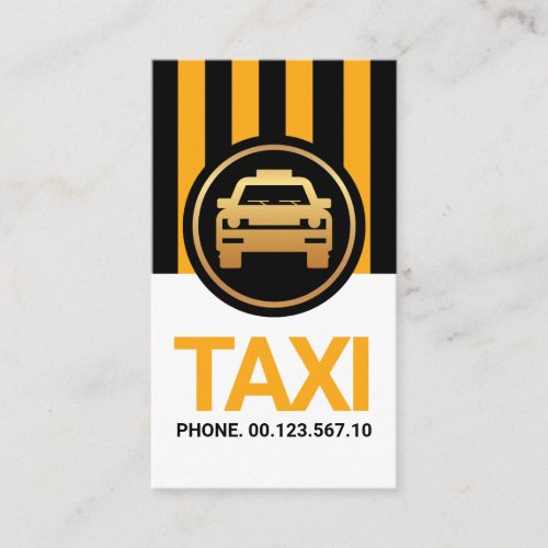 Simple Black Yellow Taxi Stripes Business Card