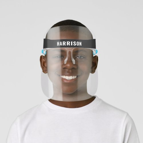 Simple Blank Band Custom Name Kids Face Shield