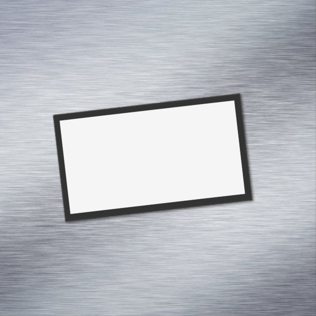 Simple Blank White and Black Border Business Card Magnet (In Situ)