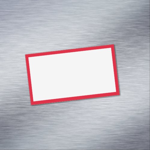 Simple Blank White and Bright Red Border Business Card Magnet