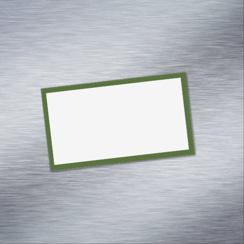 Simple Blank White and Dark Green Border Business Card Magnet