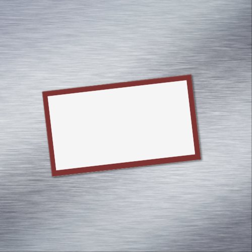 Simple Blank White and Dark Red Border Business Card Magnet