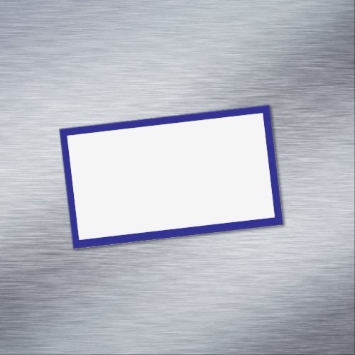 Simple Blank White and Navy Blue Border Business Card Magnet