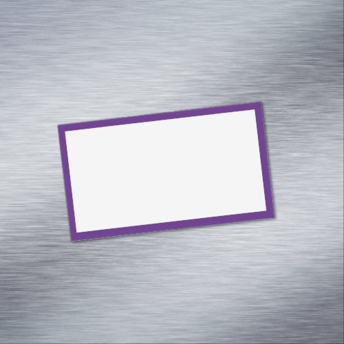 Simple Blank White and Royal Purple Border Business Card Magnet