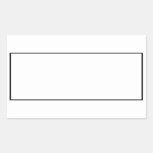 Simple Blank White with Black Border Rectangular Sticker