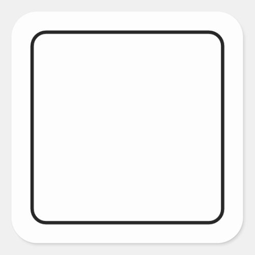 Simple Blank White with Black Border Square Sticker