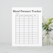 Simple Blood Pressure Tracker Sheet (Standing Front)