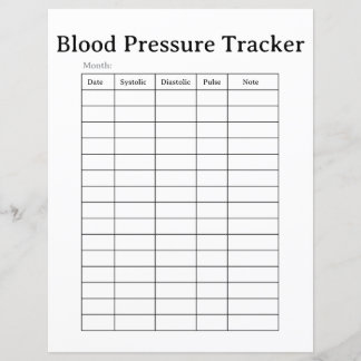 Simple Blood Pressure Tracker Sheet
