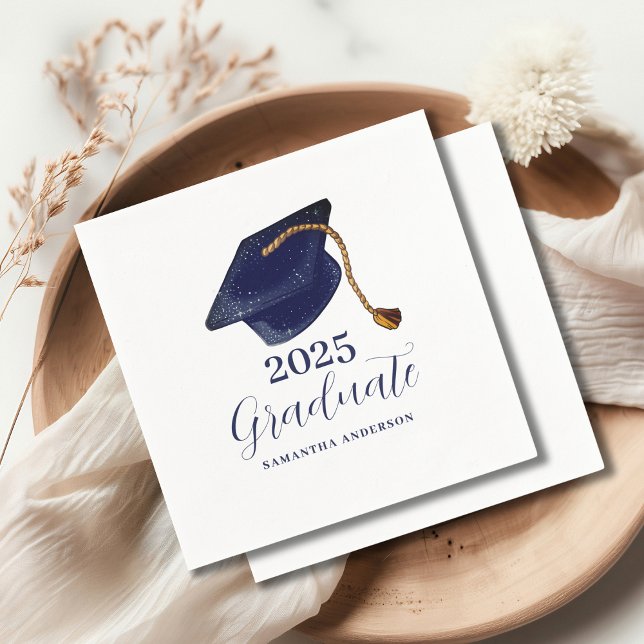 Simple Blue 2025 Graduation Napkins (Creator Uploaded)