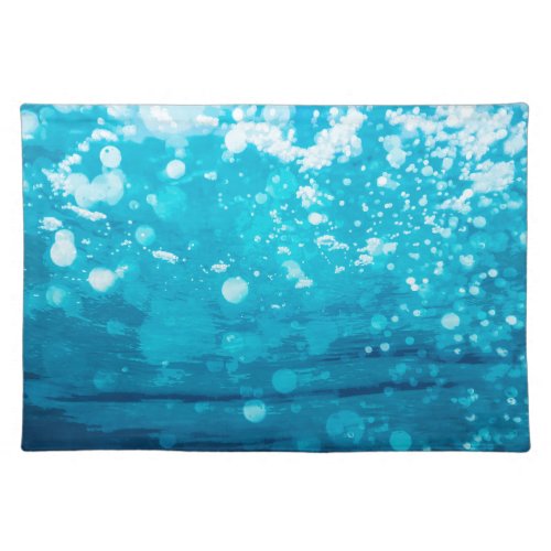 Simple Blue Abstract Underwater  Place Mat