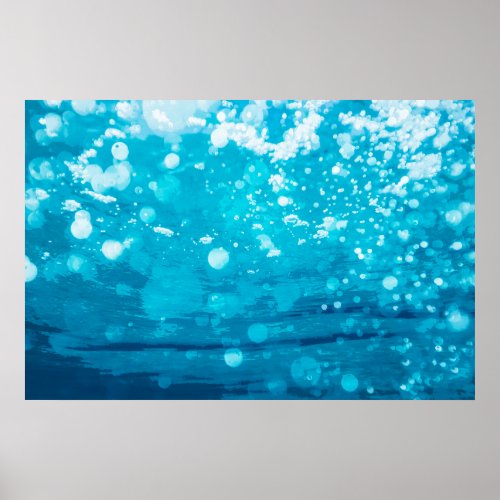 Simple Blue Abstract Underwater  Poster