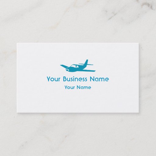 Customizable Simple blue airplane custom business cards