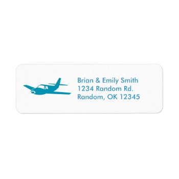 Simple Blue Airplane Return Address Labels by ArtisticAttitude at Zazzle