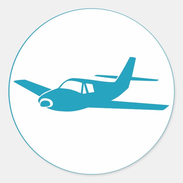 Simple blue airplane seal stickers (Front)