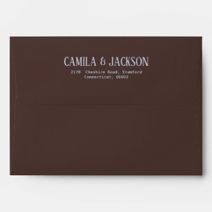 Simple Blue and Brown Wedding Envelope