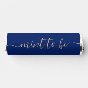 Simple Blue and Gold "Mint to Be" Favor Label