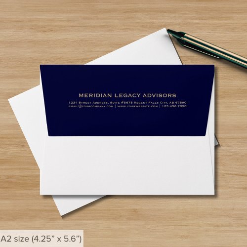 Simple Blue and Gold Typographic A2 Envelope